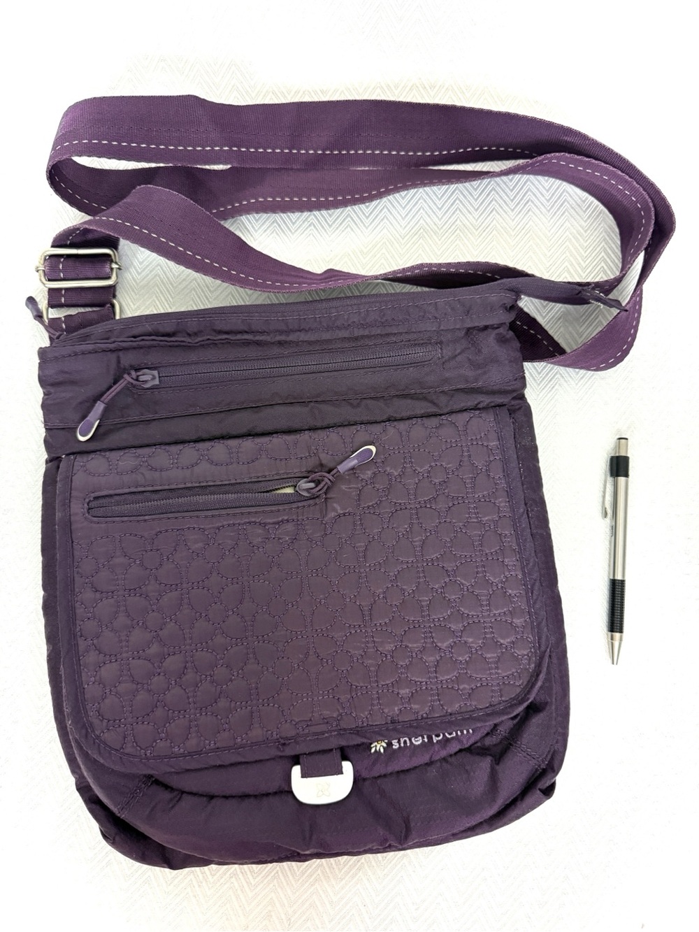 Sherpani Purple Quilted Crossbody Bag